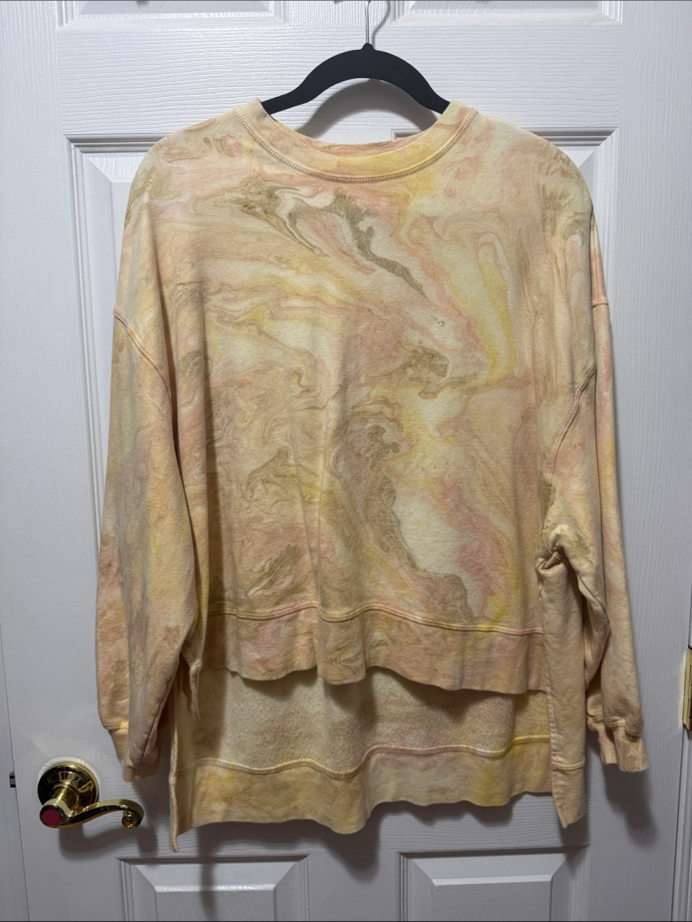 Electric & Rose Pastel Marble Crewneck Sweatshirt - Cream, Yellow, Pink